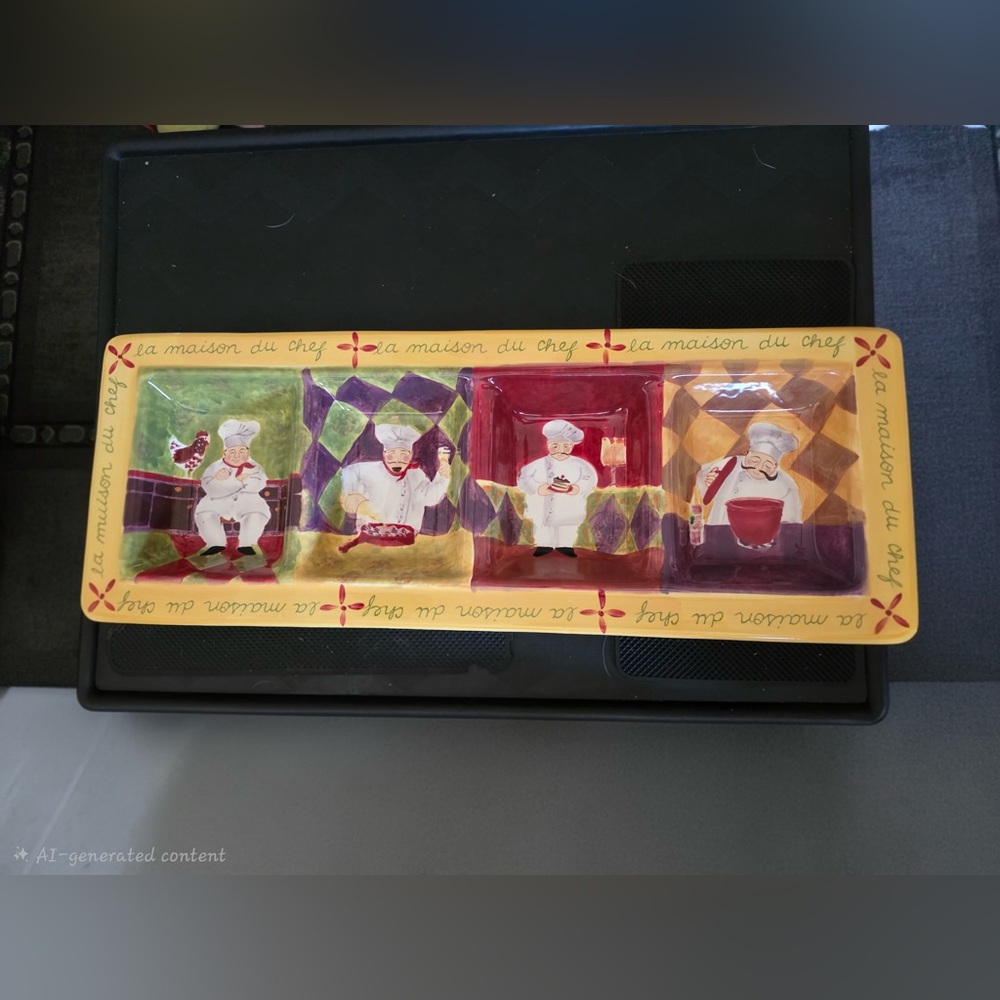 Certified international Jennifer Brinley 4 compartments serving dish
